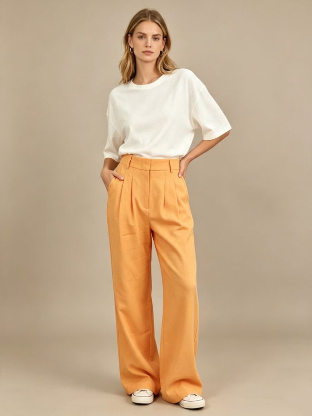 NWOT FARM Rio Peach Wide-leg Pants Orange Size XXS/ W25 Women's